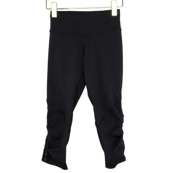 Lululemon Run for Your Life Crop Black Cropped Leggings Size 2 - Picture 1 of 8